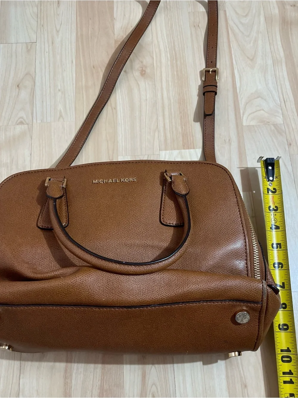 MICHAEL KORS REESE LUGGAGE BROWN SAFFIANO LEATHER,MD SATCHEL,CROSSBODY,BAG